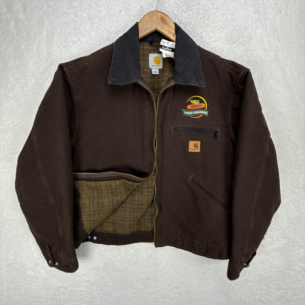 Carhartt‎ Detroit Jacket Blanket Lined Mens Large J97 DKB Dark Brown NWT Dekalb